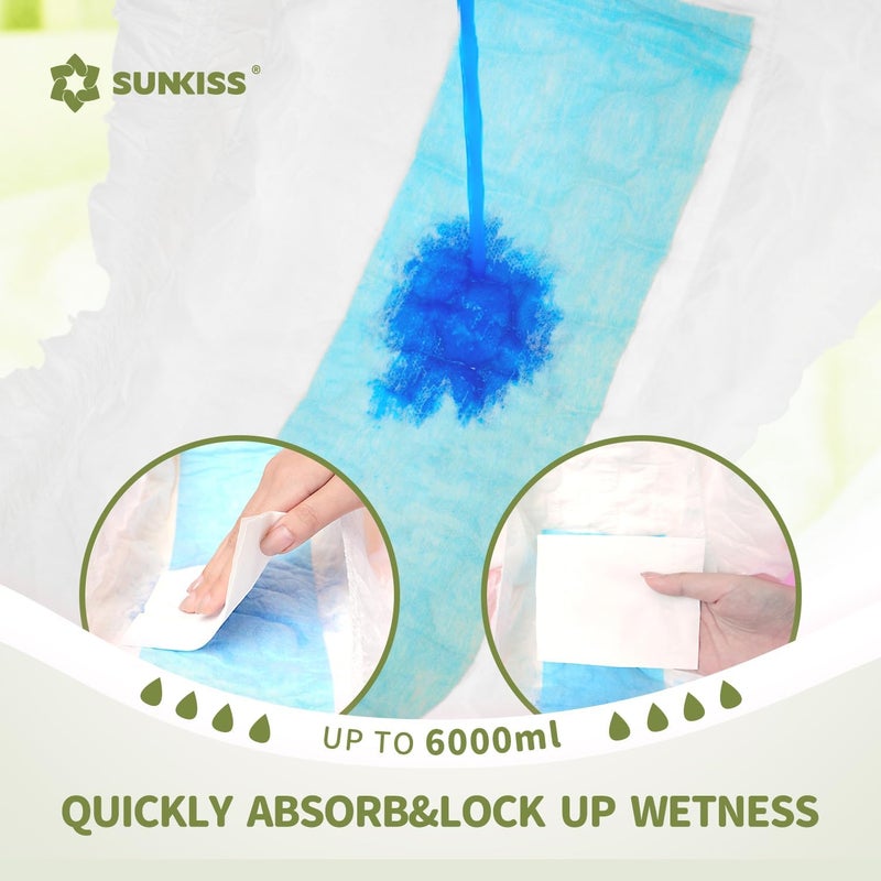 SUNKISS Masterpiece Adult Diapers with Tabs, Unisex Disposable Incontinence Briefs for Women and Men, Odor Control, White, Large/XLarge, Previously Large, 10 Count - Image 3